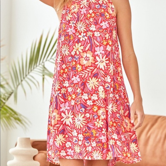 Closet Clear-out - Flower Power Full Size Run Floral Mock Neck Dress - Picture 3 of 7